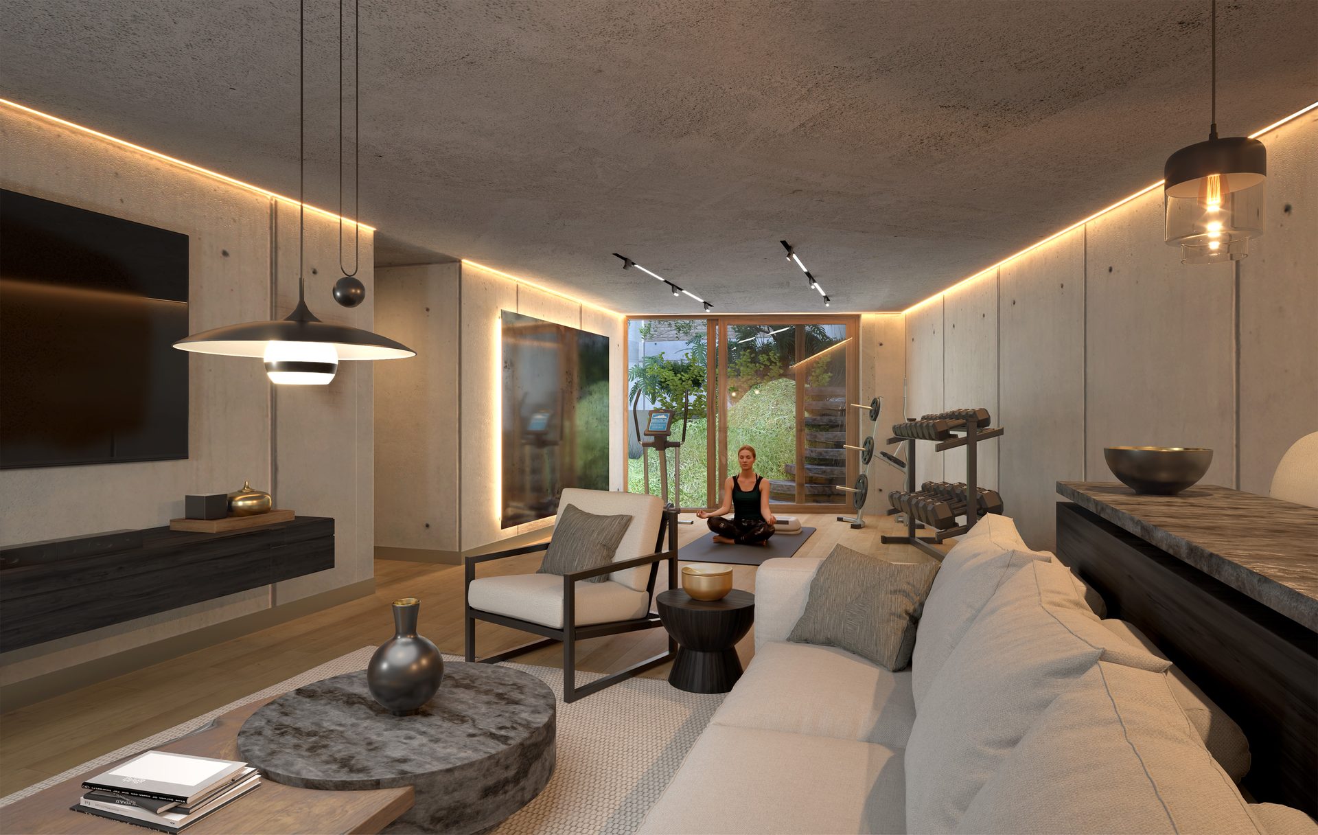 Salón de concreto